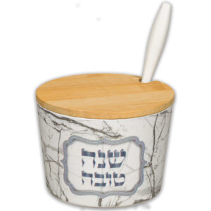 כלי לדבש "במבוק טבעי" "שנה טובה" 6.5 ס"מ