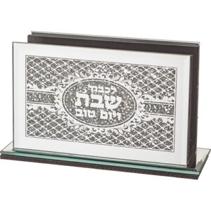 מחזיק גפרורים זכוכית עם אבנים 15X8 ס"מ