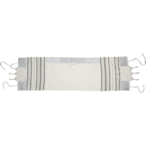 טלית קטן אקרילן 105x30 ס"מ פסים כסף