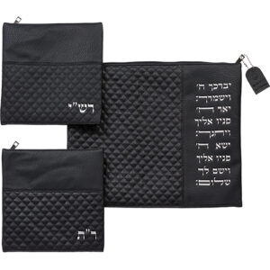 סט טלית תפילין רש"יתם דמוי עור 34X40 ס"מ
