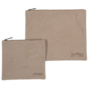 סט טלית תפילין בד דמוי פשתן 36X29 ס"מ