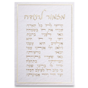 תמונת קנווס "אותיות בולטות " מזמור לתודה 35x25 ס"מ